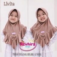 LIVITA Children's Hijab By Azvhira Kids Original Jersey Children's Hijab with Ribbon Ruffles