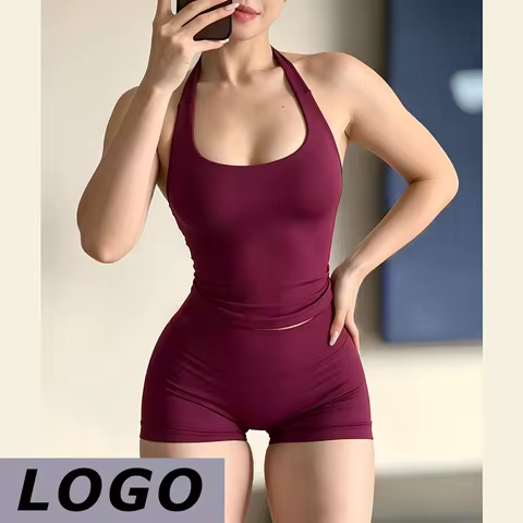 LOGO DF Impact 2Pcs Women Gym Outfit Sleeveless Workout Top High Waist Leggings Breathable Stretch T