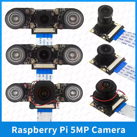 Raspberry Pi Night Vision Camera with 2 Infrared Light 5MP OV5647 Webcam 75 175 Camera for Raspberry