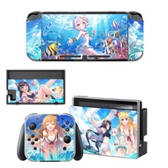 （NEW STYLE stickers)Anime Cute Girl Screen Protector Sticker Skin for Nintendo Switch NS Console Dock Charger Stand Holder Joy-con Controller Vinyl