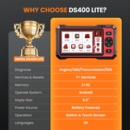 ANCEL DS400 Lite OBD2 scanner เครื่องมือวินิจฉัยระบบ 4 ระบบ อ่านลบโค๊ดเครื่องยนต์/ABS/SRS/เกียร์ BI-