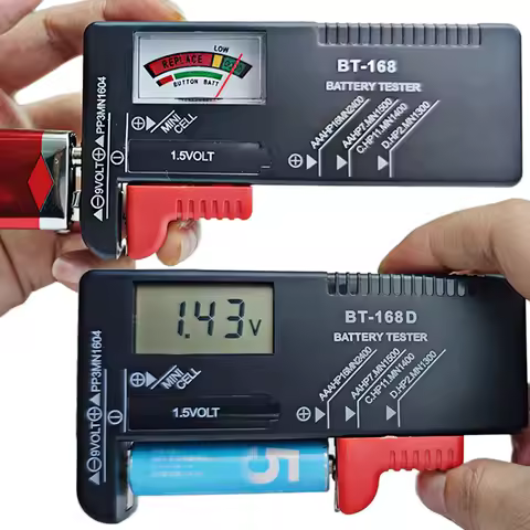 1Pcs LCD Display BT-168 BT-168D Digital Battery Tester AA/AAA/C/D/9V/1.5V Button Cell Battery Capaci