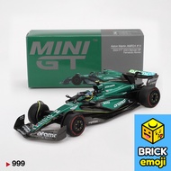 Mini GT 999 Aston Martin AMR24 #14 Fernando Alonso 2024 F1 2024 Bahrain GP 1/64