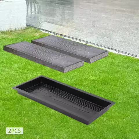 Black ABS Reusable Wood-Like Paving Molds 2PCS Paving Molds 59.5x19x4.5cm Paving Molds Reusable Pave