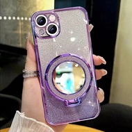 เคสโทรศัพท์มือถือแบบอิเล็กโทรชุบและเงาประกายแม่เหล็กสำหรับไอโฟน 6/7/8/X/XS/XR/11/12/13/14/15/16e, กา