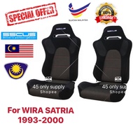 SSCUS JQ WIRA SATRIA SPORT SEAT SET SEPASANG KIRI DAN KANAN (BLACK/GOLD) MATERIAL:FABRIC