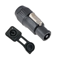2PCS Powercon Connector 3-Pin 20A 250V IP65 Waterproof Panel Mount Locking Power Adapter for Speake