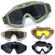 Windproof Airsoft Tactical Goggles Dustproof Eyewear Motocross Motorcycle Glasses CS Shooting Safety Protection