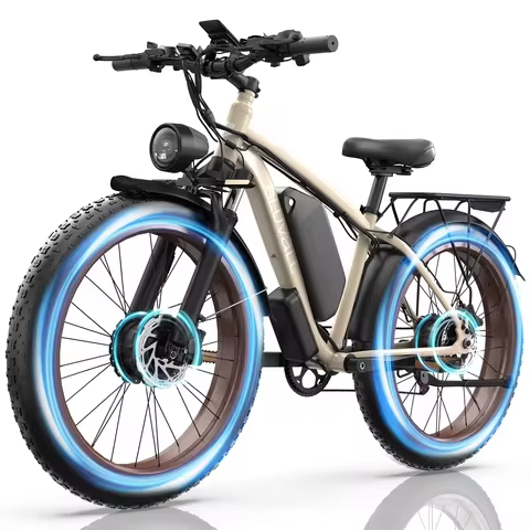 US Stock Peak 5000W Dual Motor Electric Fat Tire Bike 26"x4.0 All Terrain Ebike 48V 25Ah 1200Wh Batt