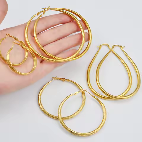 Anniyo African Round Earrings Women Girls Gold Color Exaggerat Jewelry,Ghana Jamaica Sudan Congo Big