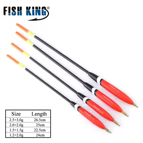 FISH KING 4Pcs/Pack 2.5+3.0g 2.0+2.0g 1.5+1.5g 1.2+2.0g Fishing Float Cork Bobbers Barguzinsky Fir F