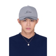 Unisex khaki embroidered baseball Cap - BEUTER One-Tone Distressed Cap - Gray