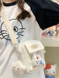 Japanese Ins 2D Girl's Transparent Grotto Pain Bag Versatile Cute Student Crossbody Bag Women's Lig