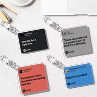 GANTUNGAN Travis Scott Keychain Spotify Lyrics | Spotify Travis Scott UV Printed Lyrics Keychain 2 S