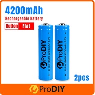 2PCS 3.7V Bateri Boleh Cas Semula Rechargeable Battery 18650 4200mAH Blue ( Flat / Button )