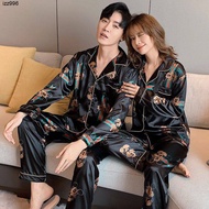 Baju Tidur Set Couple Lelaki Dewasa Perempuan Pasangan Plus Size 5xl Couple Sleepwear Ice Silk Pyjamas