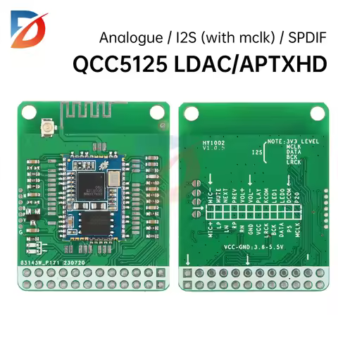 Bluetooth 5.1 Stereo Audio Module LADC Lossless QCC5125 Qualcomm APTX/APTXLL/APTXHD Decoding SPDIF A