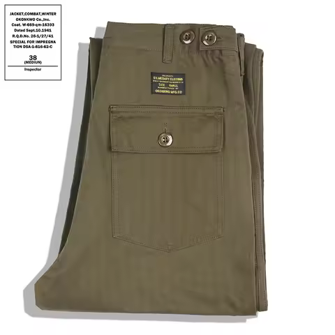 OKONKWO American Style Vintage Military Pants OG-107 Work Casual Pants People's Pattern Trousers Ame