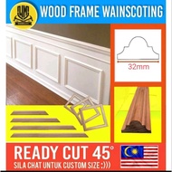 Siap potong 45 wainscoting kayu nyatoh,Custom cut Pon Boleh😀.wood moulding,tahan lasak dan mudah dip