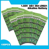 100Pcs 1.55V Ag1 Alkaline Batteries SGS Test Standard Lr621 Sp364 Sr60 V364 D364 Sr621sw 364A Gp364