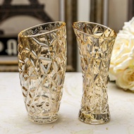Post European-style modern minimalist creativity flower ornament vase gold crystal glass vase