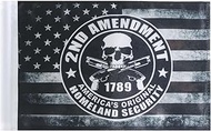 Antique US Flag 2ND Amendment Flag Motorcycle Flag Replacement 6" x 9" Flag with 4/5" Sleeve for 3/8