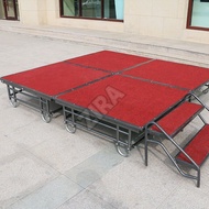 Folding Stage Mobile Stage Platform Performance Conference Wedding Kindergarten Adjustable Activity 
