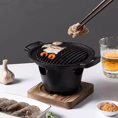 Korean Barbecue Grill Smokeless Small One Person Mini Bbq Grill Japanese Barbecue Pan For Home