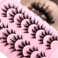 7 Pairs Manga Lashes Wet Look 16mm Flu-ffy D Curl Lashes Volume Spiky Lashes Dramatic Cosplay Lashes