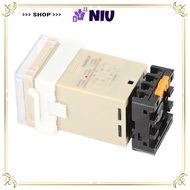 NIU Digital Time Relay, DH48S‑2Z 220V Time Relay, Precision Timing 0.01S-99H99M with Socket Base Dou