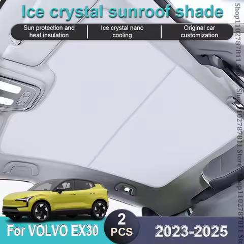 New Upgrade Ice Cloth For VOLVO EX30 2023 2024 2025 Buckle Sun Shades Glass Roof Sunshade Front Rear