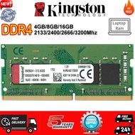 Kingston Laptop DDR4 RAM 4GB 8GB 16GB 2400/2133/2666/3200Mhz Memory Stick PC4-2400T SODIMM