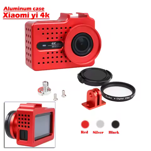 New for Xiaomi Yi 2 4k 4k+ Accessory Aluminium Alloy Metal Housing Frame Protective Case +UV filter 