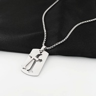 Cool Titanium Men's Cross Necklace Military Army Style Men's Cross Necklace/