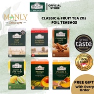 Ahmad Tea Classic & Fruit Tea 20's Foil Teabags (Earl Grey, Peach & Passionfruit, Strawberry, Masala
