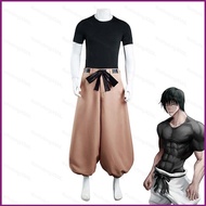 HT Jujutsu Kaisen Fushiguro Toji Cosplay Shirt Pants Belt Costume For Men Set Anime Uniform Hallowee