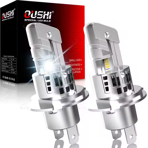 OUSHI 2pcs H4 9003 Led Car Headlight Bulb Super Led 6000K White 9003 Replacement Plug and Play DC 12