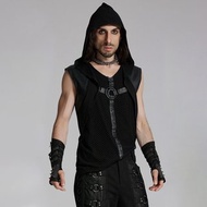 龐克森林刺客連帽針織背心 / 無袖上衣