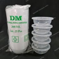 Promo Thinwall Dm 200Ml Rb / Mangkok Plastik 200Ml @ 25Set.