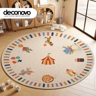 Round Kids Play Rug Nursery Area Rug Extra Large Soft Crawling Play Mat Kids Round Rug for Children 