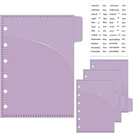 4pcs A7 Cash Stuffing Envelopes Purple Binder Pockets Dividers 4 Tabs 2 Layer Pocket Budget Planner 