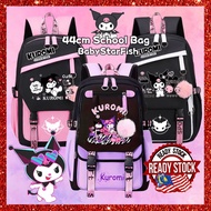 🇲🇾Ready Stock 44cm Sanrio Kuromi School Backpack Student Large Capacity Waterproof sekolah budak Mul