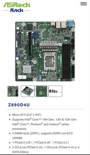 ASRock Z690D4U Micro-ATX 主機板