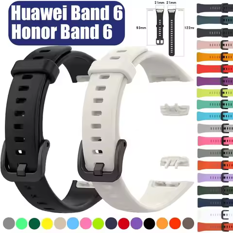 Original Silicone Strap Compatible with Huawei Band 6/Honor Band 6 Soft Comfortable Bracelet Replace