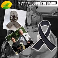 REBUY Black Ribbon Pin, Awareness Melanoma Cancer Funeral Ribbon Badge Brooch, Sweet Skin Cancer Lap