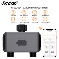 RCYAGO เครื่องตั้งเวลารดน้ำต้นไม้ในสวนอุปกรณ์รดน้ำต้นไม้อัตโนมัติระบบ WIFI เครื่องจับเวลาฉีดน้ำ2โซนร