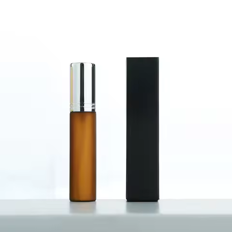 30Pcs 10ml Amber Frosted Perfume Bottles with Packaging Box Atomizer, Empty Perfume Sample Bottles R