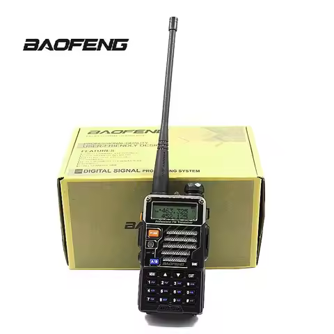 Baofeng 5RB Two Way Radio Frequency Scanner for Police Fire Outdoor Hiking Camping Single Ear Hook P