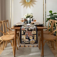 Nordic Style Dinning Table Runners with Tassel 6 Seats Kitchen Table Mat Home Decor Jacquard Table C
