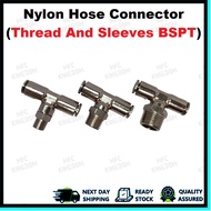 Nylon Hose Connector / Air Hose Connector / Tubing Hose Connector / Fitting / 1/8", 1/4", 3/8" / T-s